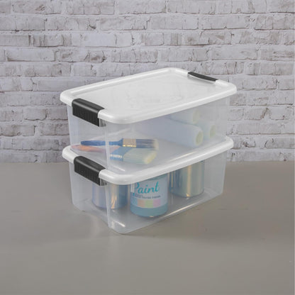 Sterilite 6-Pack Ultra Latching Storage Bins - Clear Plastic 18 Quart Organizing Containers for Home & Office