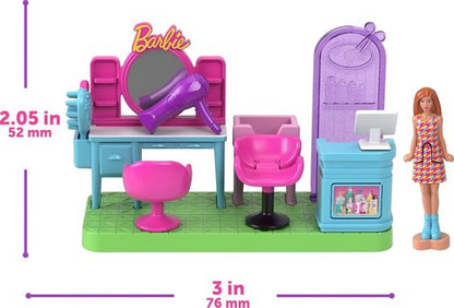 Barbie Mini Land DreamHouse - 3 Playsets with 4 Dolls, Furniture & Accessories | Includes Pet Boutique, Hair Salon & Supermarket