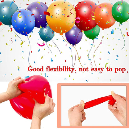 Regine Switzerland 68Pcs Latex Balloons - Red, Black & White with Confetti for Birthday, Wedding & Graduation