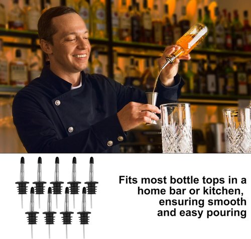 36 Pack Liquor Bottle Pourers, Liquor Pour Spout for Liquor Bottles, Stainless Steel Olive oil Dispenser Spout, Alcohol Pourer Spouts Dust Caps Covers Wine Oil Beer Drink Water Bar Supplies