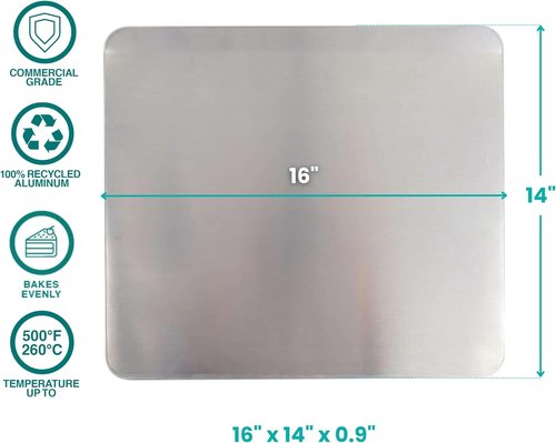 Baker's Secret Cookie Sheet - Pure Aluminum Insulated, Commercial Grade, 16" Extra Thick
