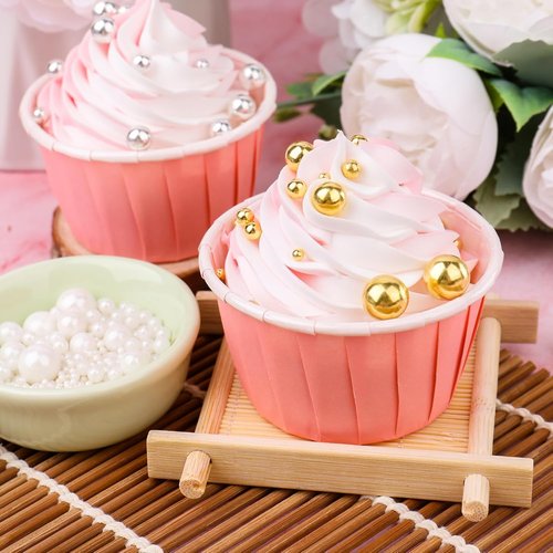 Gold Pearl Sprinkles - Edible Sugar Pearls for Cake Decorating | 4.6 oz Mix of 6 Sizes