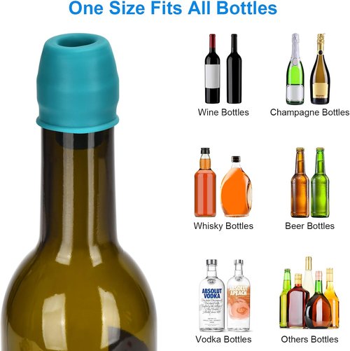 8 Pack Silicone Wine Stopper, Wine Stoppers for Wine Bottles, Wine Seal Stopper Can Be Reused to Keep Wine Fresh, by Brusoon (Multicolor)
