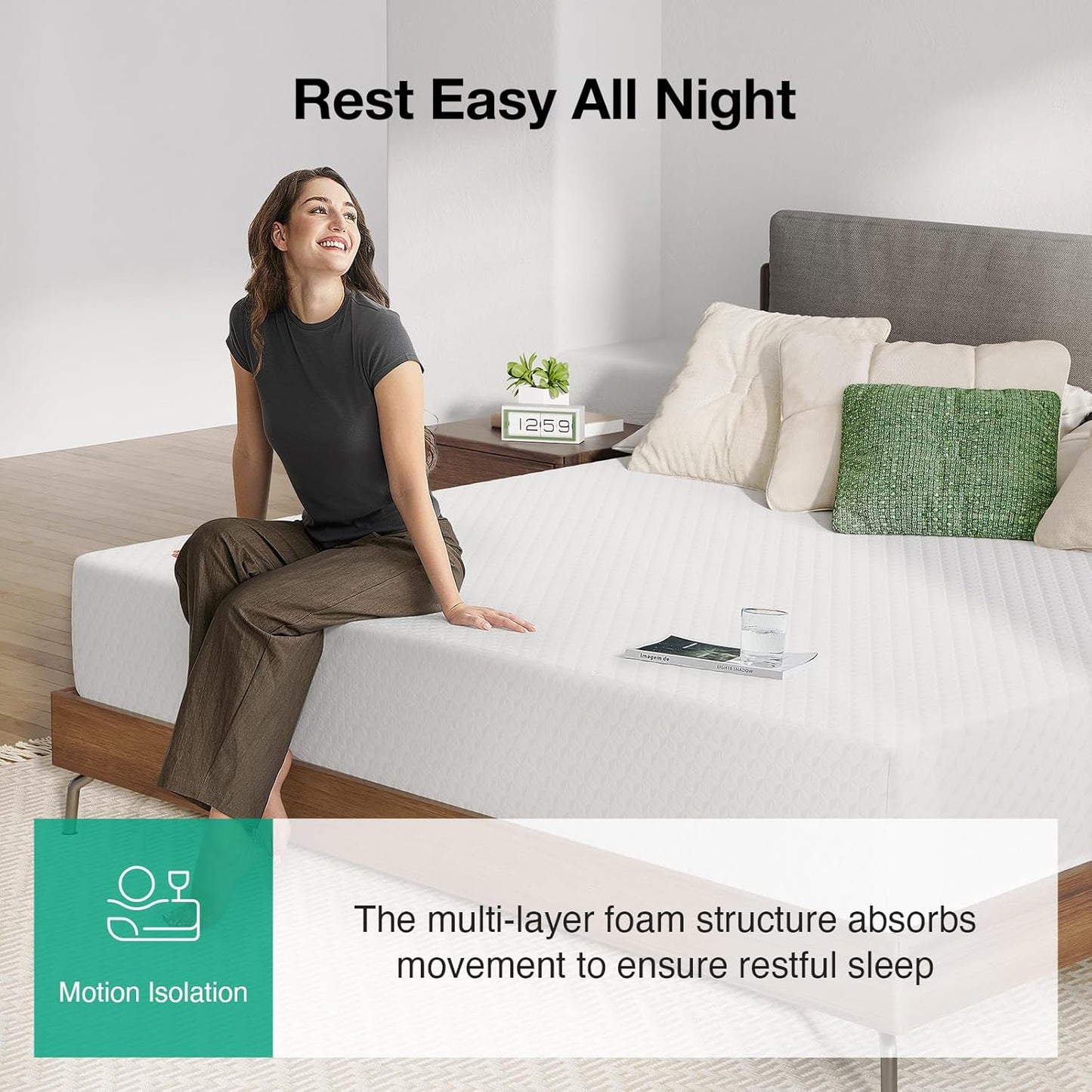 Novilla Queen Mattress - 12 Inch Memory Foam for Pressure Relief & Cool Sleep | Removable Washable Cover