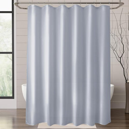 Titanker Fabric Shower Curtain Liner, Gray Shower Curtain Liner with 2 Magnets, 70 x 72 Inches, Cloth Shower Liner Waterproof Polyester, 85GSM, Easy Installation, Machine Washable, Blue Gray