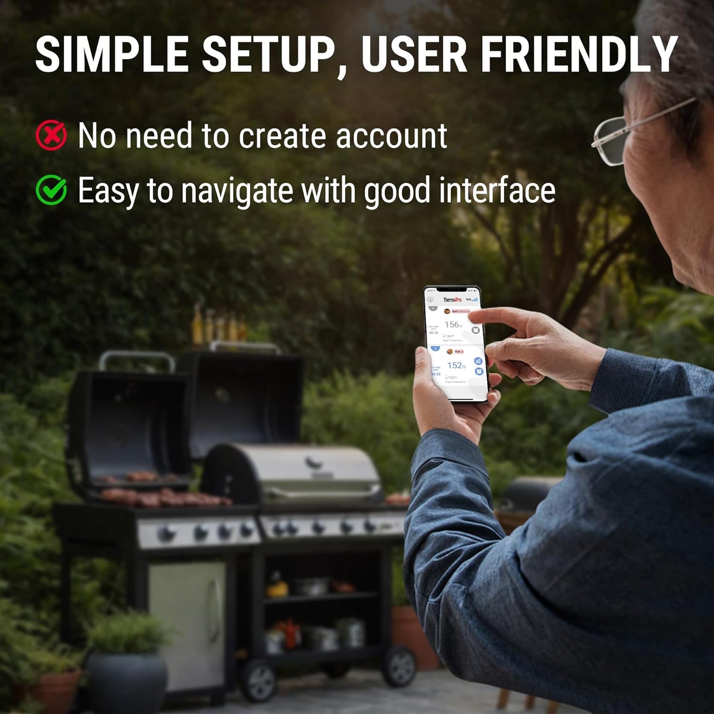 ThermoPro Wireless Meat Thermometer - 650 ft Range, Bluetooth, 2 Probes for Grilling & Smoking