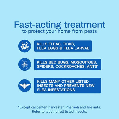 ADAMS Flea & Tick Home Spray - Effective Indoor Treatment for Bed Bugs, Fleas & Ticks | 24 oz