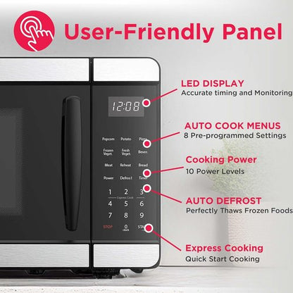 Frigidaire Countertop Microwave - Digital Control Panel & 6 Auto Cooking Settings - 0.7 Cu. Ft. Stainless Steel