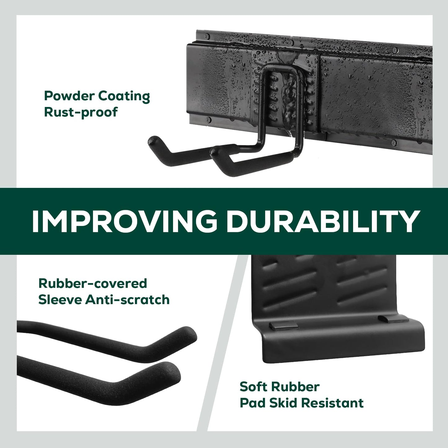 VICHTOP Garage Garden Tool Organizer Wall Mount,48 Inch Garage Organizer Wall Mounted Storage System with 7 Layer Hooks,Max 440lbs Adjustable Metal Hooks,Home Gift