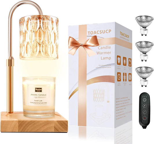 Skiennix Candle Warmer Lamp - Adjustable Height & Dimmable with Timer | Charming Gift Box Included