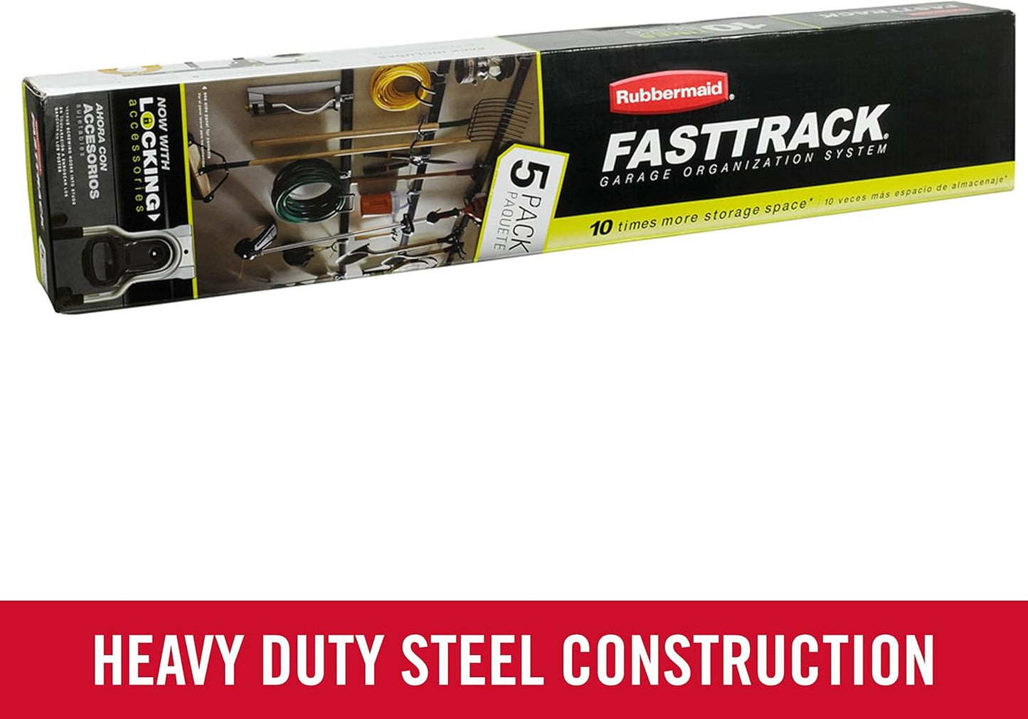 Rubbermaid FastTrack Utility Hooks - Heavy-Duty 5-Piece Tool Organizer Kit for Garage & Shed