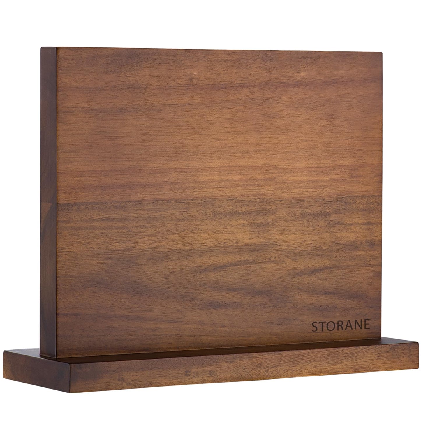 Magnetic Knife Block Acacia Wood -Double Sided Magnetic Knife Holder Rack for Kitchen Counter -Universal Knife Block Without Knives Wooden Multifunctional Storage Fully Assembled (12 x 10 inches)