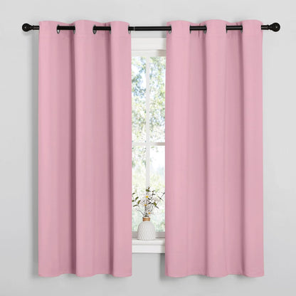NICETOWN Crystal Pink Room Darkening Curtains - Thermal Insulated Grommet Drapes, 42" x 48" (Set of 2)