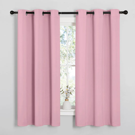 NICETOWN Blackout Curtain Panels - Thermal Insulated Grommet Drapes in Crystal Pink | 29x40 Inch, 1 Pair
