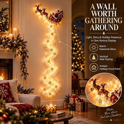 Christmas Magic Trail Wall Light - Santa Sleigh & Reindeer, Style-D
