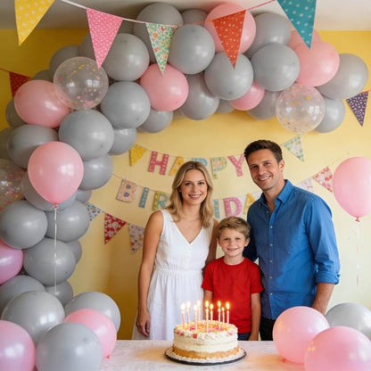 110pcs Grey Latex Balloons - 12 Inch Balloons for Birthday Parties, Baby Showers & Weddings