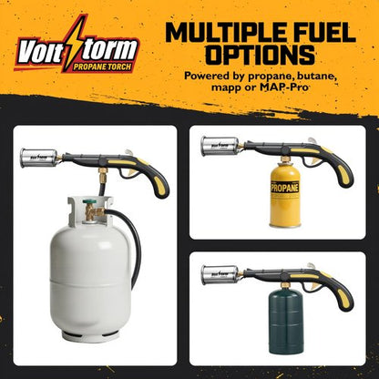 Cooking Torch Kitchen Blow Torch Flamethrower, Grill Gun Propane Torch Flame Thrower Gun with High Output, Adjustable Flame, Food Sous Vide Culinary Torch for Searing Steaks Lighting Campfires(Yellow)