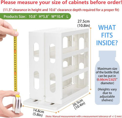 Dutiplus Medicine Organizer - 3-Tier Storage Rack for Vitamins & Cosmetics | Creamy White - 10.82" H x 5.82" W x 10.43" D