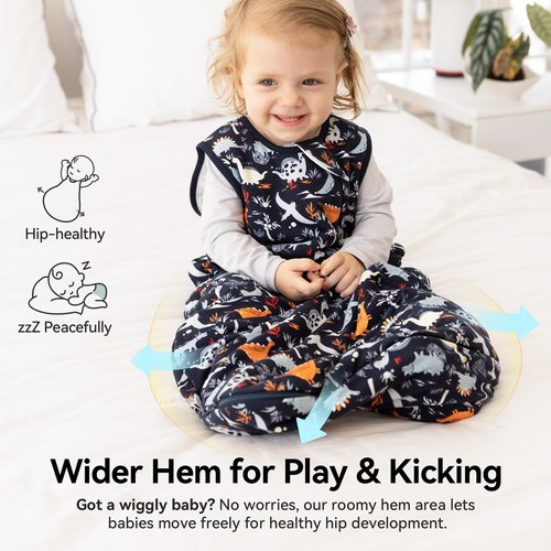 EasyFi Rayon Made from Bamboo Sleep Sack 2t-3t Supersoft Toddler Sleep Sack 24-36 Months 1.0 Tog Baby Wearable Blanket with 2-Way Zipper Unisex Sleeping Bag for Babies