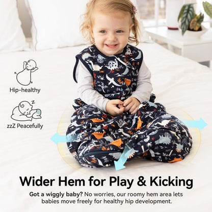 EasyFi Rayon Made from Bamboo Sleep Sack 2t-3t Supersoft Toddler Sleep Sack 24-36 Months 1.0 Tog Baby Wearable Blanket with 2-Way Zipper Unisex Sleeping Bag for Babies