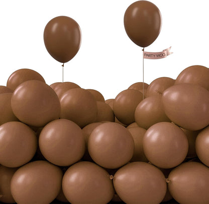 PartyWoo Brown Balloons - 50pcs 5 Inch Mini Boho Neutral Coffee Tan Latex for Weddings & Events