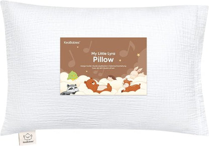 KeaBabies Toddler Pillow - Soft, Breathable Organic Cotton Muslin | 13x18 for Kids Age 2-5 (Soft White)