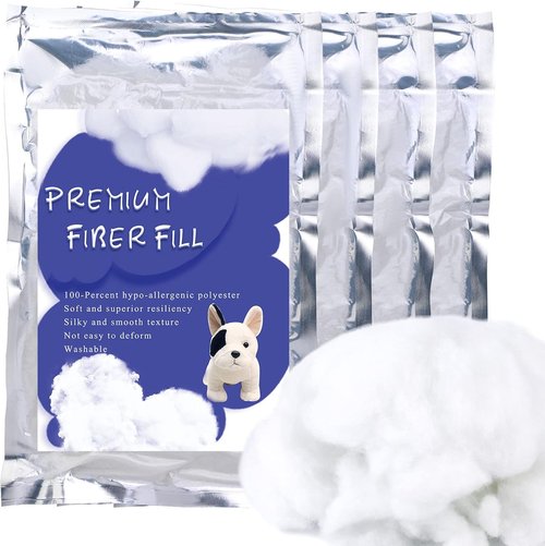 BUTUZE Premium Polyester Fiberfill Stuffing - 500g (17.6oz) High Resilience Fill for DIY Dolls & Pillows