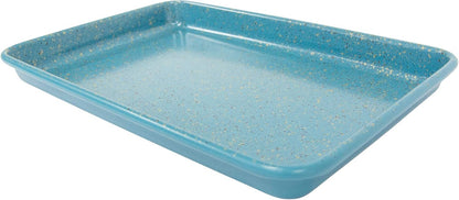 CasaWare Toaster Oven Baking Pan - Ultimate Series Commercial Weight Ceramic Non-Stick | Blue Granite, 9.75 x 6.62 x 0.75-Inch