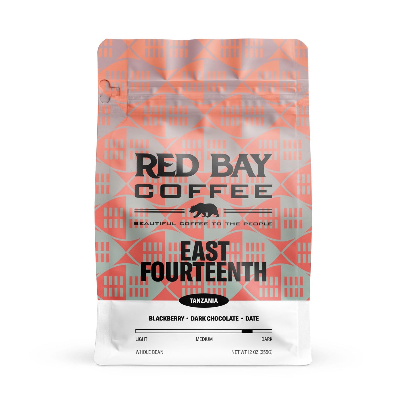 Red Bay Coffee East Fourteenth Tanzanian Coffee Beans - Whole Bean Coffee Dark Roast - Fresh Coffee Whole Bean - Single Origin Coffee Beans - 12oz Resealable Pouch of Specialty Coffee Beans