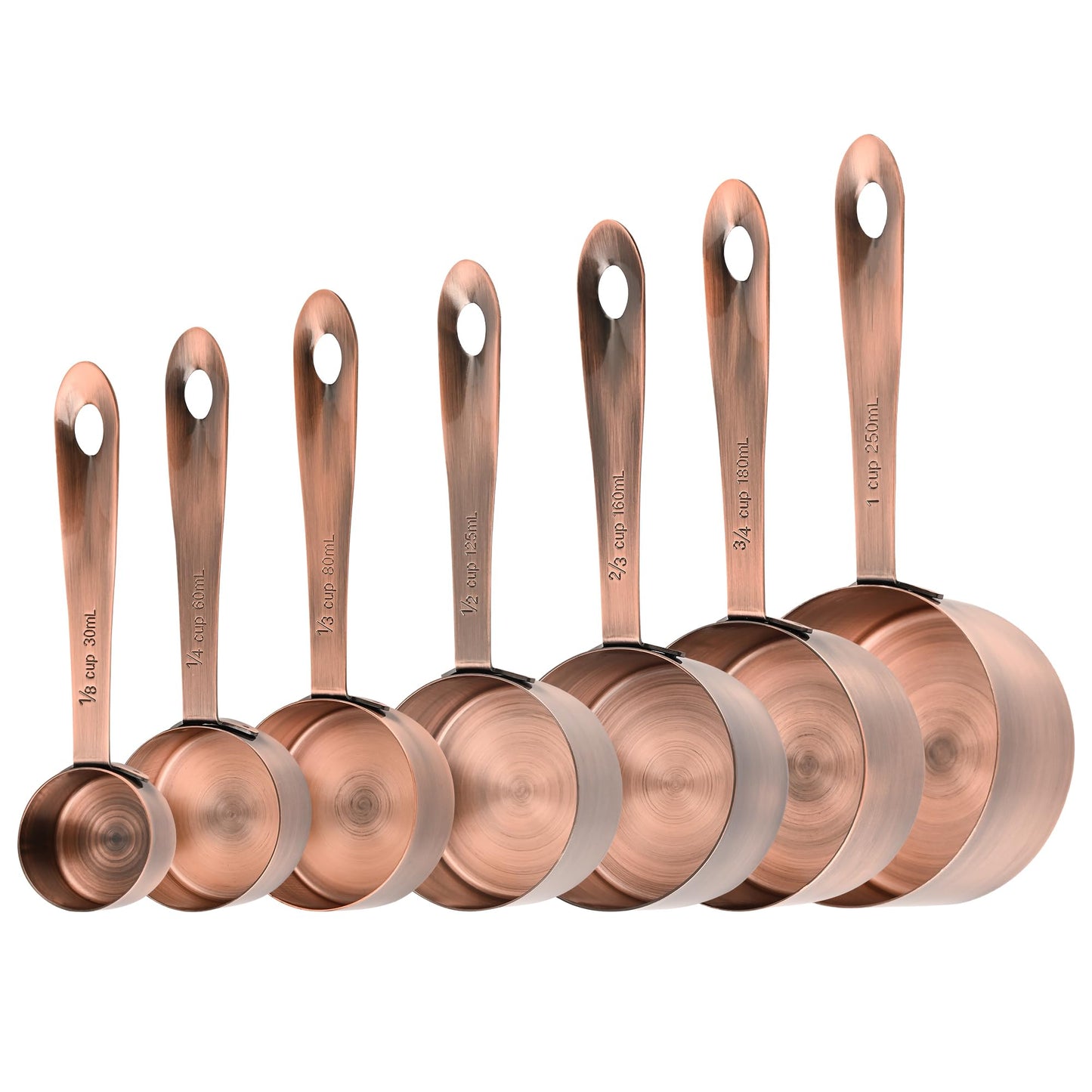 Smithcraft Measuring Cups and Spoons Set, Copper Measuring Cups and Spoons Set for Baking & Kitchen, Stainless Steel Measure Cup and Spoon for Dry &Liquid, Metal 7 Measure Cups&6 Spoons