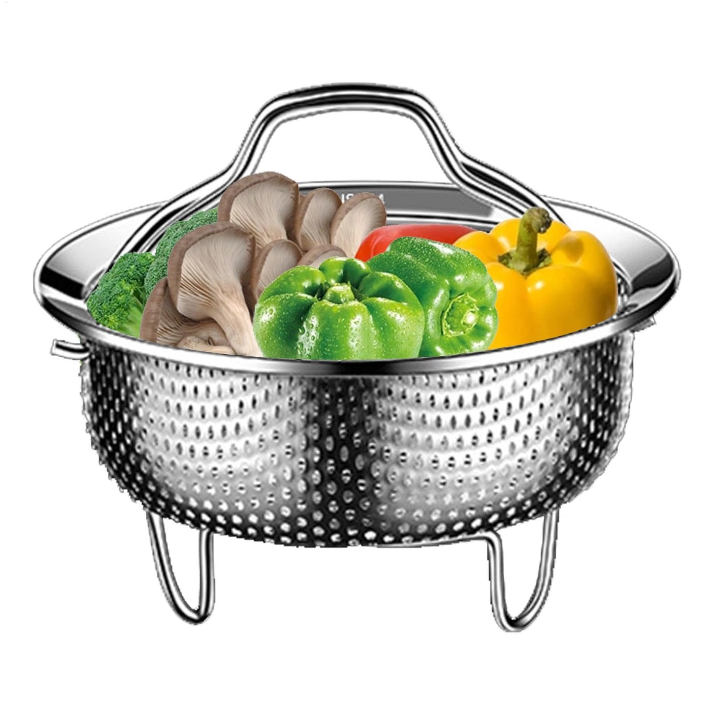 Rice Washer - Stainless Steel Cooking Steam Basket, Food Steamer | Vegetable Steamer Tray With Handle And Base Leg, Food Steamer Basket For Pressure Cookers
