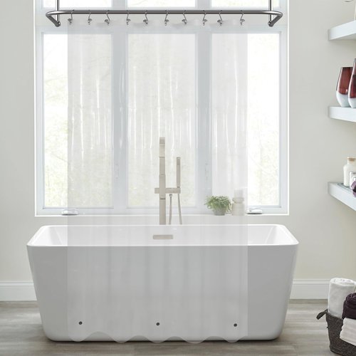 Mrs Awesome Clear PEVA Shower Curtain Liners with 3 Magnets, Water Proof Plastic Shower Liner for Bathroom or Shower Stall, 54x78