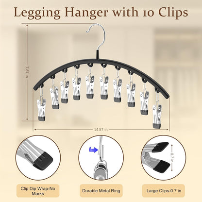 Volnamal Legging Organizer & Bra Hanger - 2-in-1 Space-Saving Closet Solution | Holds 10 Leggings & 20 Bras