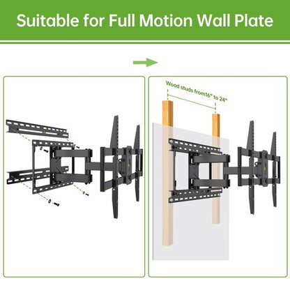 USX MOUNT TV Mount Extension Bracket for Televison Wall Plate, Fitting 16-24 inch Wood Stud and Easy for TV Centering, Max Loading Capacity 154LBS, XAS702