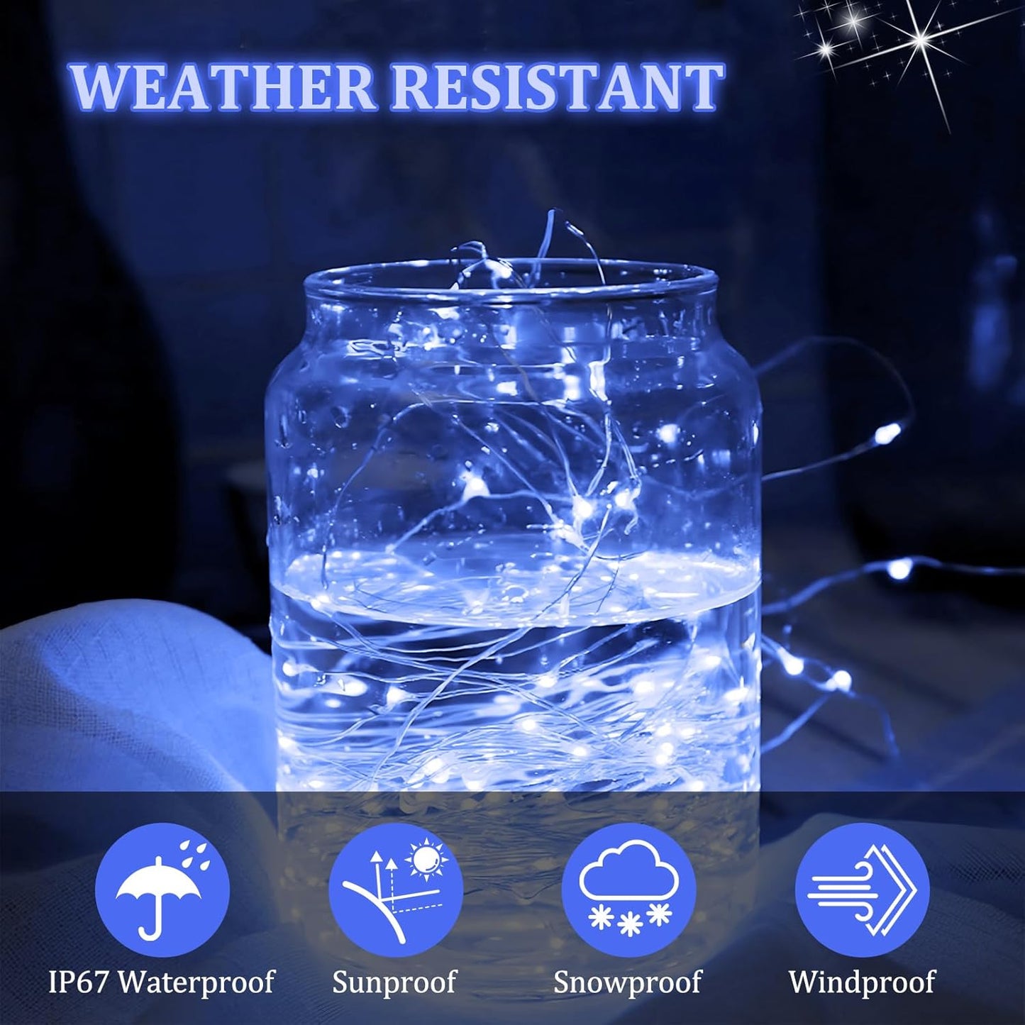 Skiennix 2 Pack LED Fairy Lights - Waterproof Silver Wire String Lights, 7 Feet, 20 LEDs for DIY Decor