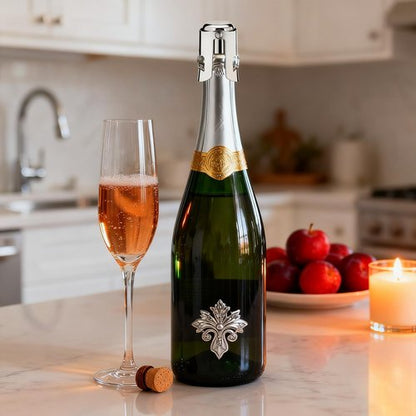 Champagne Stoppers for Bottles, Pafusen Champagne Sealer Stopper, Stainless Steel Champagne Cork Stopper Toppers, Saver for Champagne Cava Prosecco Sparkling Wine (Champagne -3-Pack-Rose Gold)