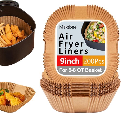 Air Fryer Paper Liner 9 Inch by [Brand Name] - 200PCS Non-Stick & Oil-Proof Baking Parchment