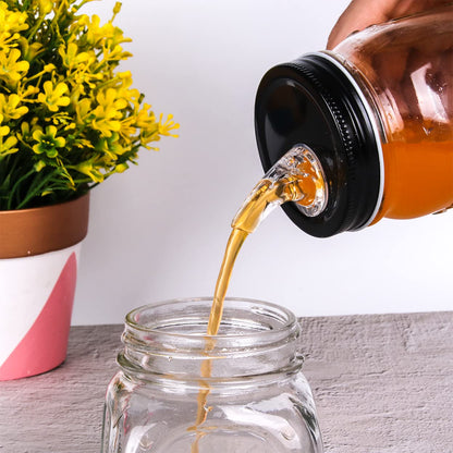 Mason Jar Pour Spouts. free flow Mason Jar Pour Spouts, mason jar for spout regular mouth size 70mm dispenser germination cover. Leak-Proof 22-Pack + 44 Black Lid Caps (22 Pack BlacK)