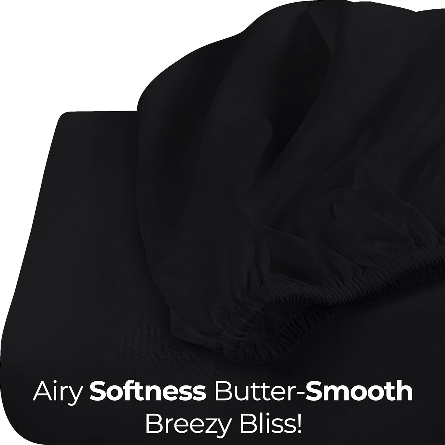 Utopia Bedding King Fitted Sheet - Soft Microfiber - Deep Pocket - Fade Resistant - Easy Care (Black)