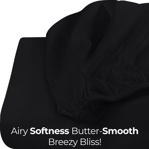 Utopia Bedding King Fitted Sheet - Bottom Sheet - Deep Pocket - Soft Microfiber - Shrinkage and Fade Resistant - Easy Care -1 Fitted Sheet Only (Black)