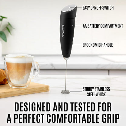 ZK Milk Frother Twister - Black Silver
