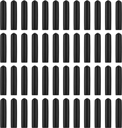 EBOOT 48 Pack Black Rubber Pourer Cap Liquor Bottle Pourer Cover Dispenser Spout Dust Covers