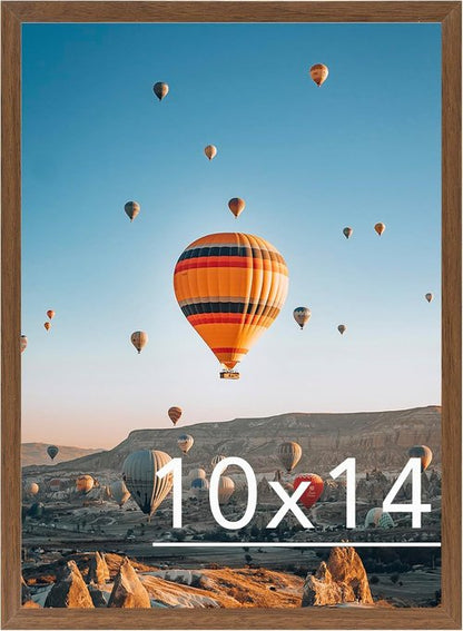 JCJMY Picture Frame - 10x14 Inch Brown for Diamond Art | Horizontal & Vertical Wall Hanging, Shatter-Resistant Plexiglass