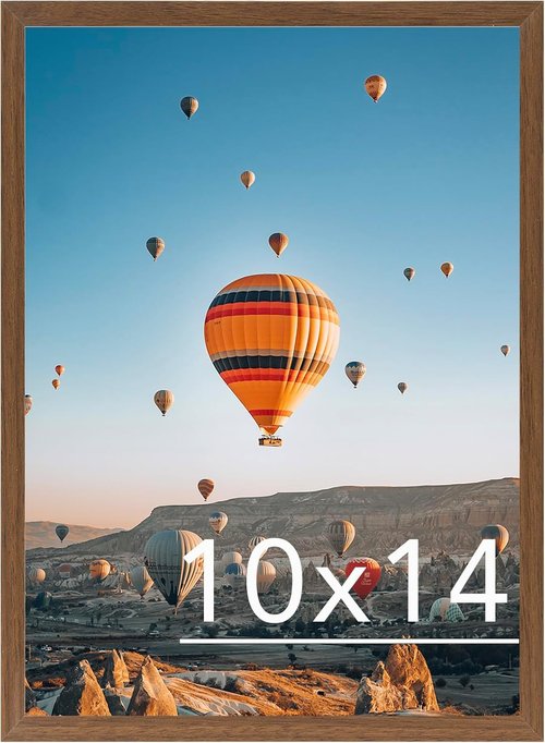 JCJMY Picture Frame - 10x14 Inch Brown for Diamond Art | Horizontal & Vertical Wall Hanging, Shatter-Resistant Plexiglass