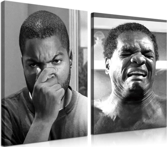 Skiennix Framed Funny Bathroom Canvas Wall Art Set | Vintage Comedy Movie Posters - 16x24in