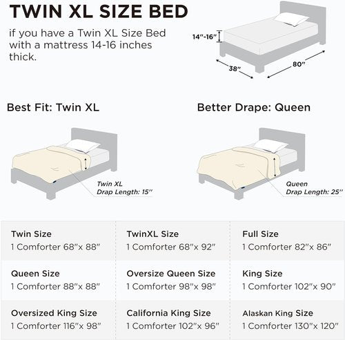 Bedsure Comforter Duvet Insert - All-Season Twin XL Quilted Down Alternative Bedding, White 92 x 68 Inches