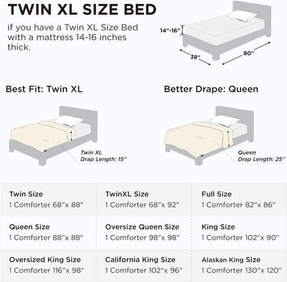Bedsure Comforter Duvet Insert - All-Season Twin XL Quilted Down Alternative Bedding, White 92 x 68 Inches