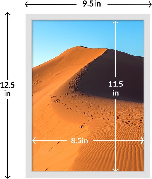 LaVie Home 9x12 Picture Frame - Classic White Wall Display with HD Plexiglas | Vertical & Horizontal Use