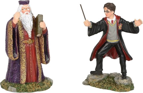 Department 56 Harry Potter Village Accessories Harry and Headmaster Figurine, Set of 2, 3.15" (6002314)