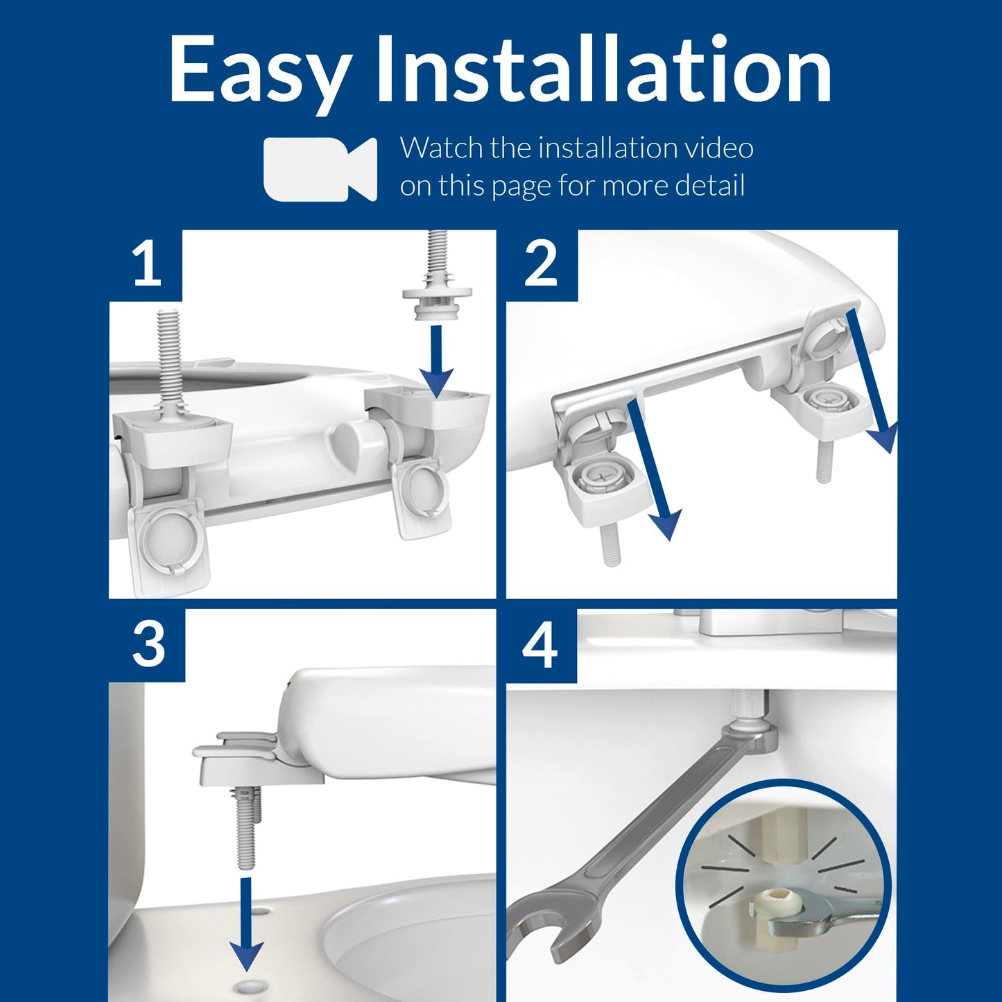 Mayfair Sculptured Rainfall Slow Close Toilet Seat, Easy Clean Hinges with Durable Wood Seat, Elongated, White